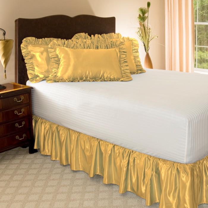 Bed skirt fitted around a mattress base