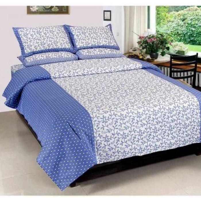 Folded printed cotton bedsheet set