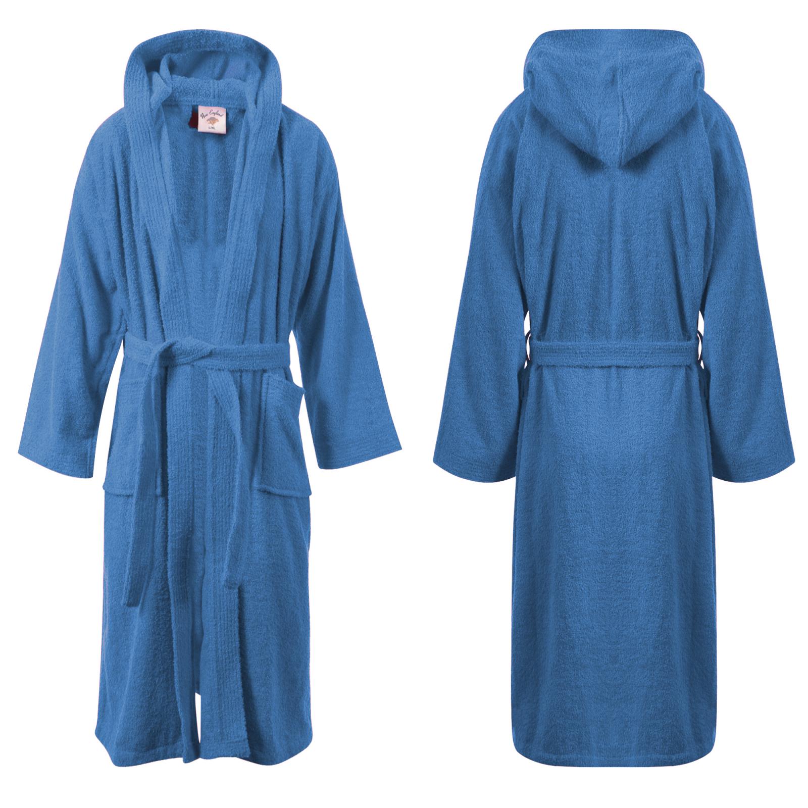 Hooded bathrobe with drawstring hood detail