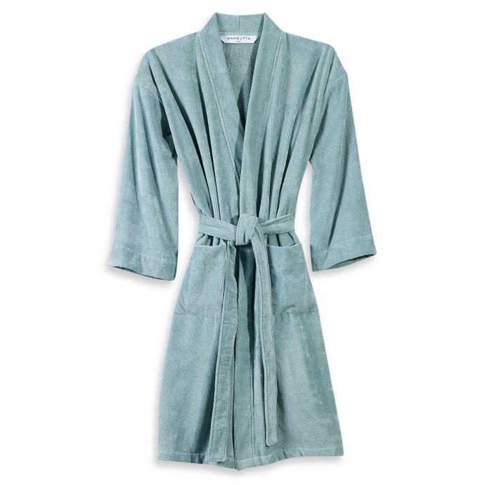 Kimono-style bathrobe folded flat